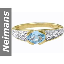 .93 ct Aquamarine & Diamond Ring 14kt Gold