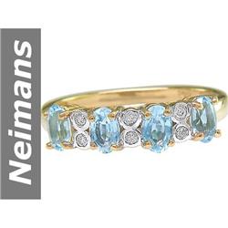 .88 ct Aquamarine & Diamond Ring 14kt Gold