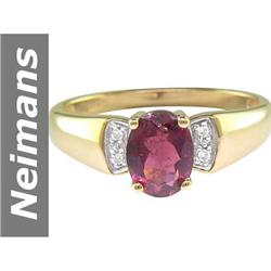 .83 ct Pink Tourmaline & Diamond Ring 14kt Gold