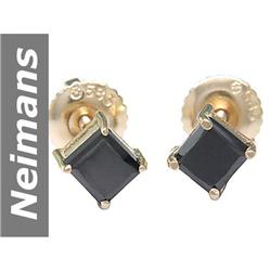 1.20 ct Black Diamond Earrings 14kt Gold