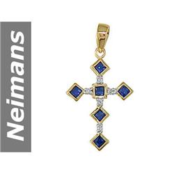 .95 ct Sapphire & Diamond Pendant 14kt Gold