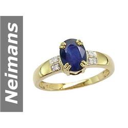 1.54 ct Sapphire & Diamond Ring 14kt Gold