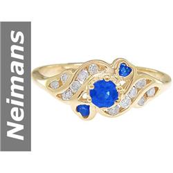.71 ct Blue Sapphire & Diamond Ring 14kt Gold