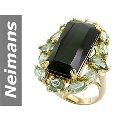 18.45 ct Green Sapphire & Green Tourmaline Ring 14kt Gold