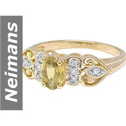.99 ct Yellow Sapphire & Diamond Ring 14kt Gold
