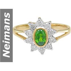 1.00 ct Chrome Diopside & Diamond Ring 14kt Gold