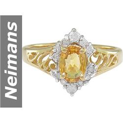 1.16 ct Yellow Sapphire & Diamond Ring 14kt Gold
