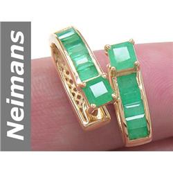 2.26 ct Emerald Earrings 14kt Gold