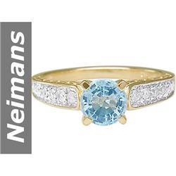 1.14 ct Aquamarine & Diamond Ring 14kt Gold