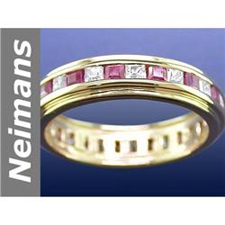 2.70 ct Ruby & White Sapphire Ring 14kt Gold