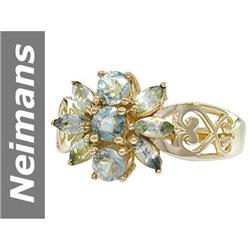 1.50 ct Green Sapphire Ring 14kt Gold