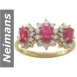 1.84 ct Ruby & Diamond Ring 14kt Gold