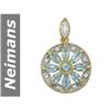 Image 1 : 2.16 ct Aquamarine & Diamond Pendant 14kt Gold