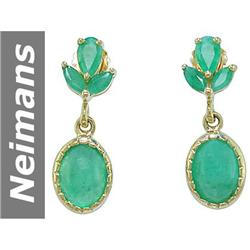 3.30 ct Emerald Earrings 14kt Gold