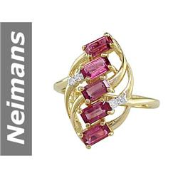 1.56 ct Pink Tourmaline & Diamond Ring 14kt Gold