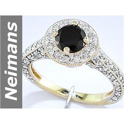 1.53 ct Black & White Diamond Ring 14kt Gold