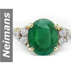 4.92 ct Emerald & Diamond Ring 14kt Gold