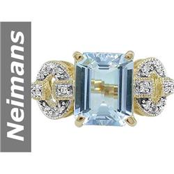 3.58 ct Aquamarine & Diamond Ring 14kt Gold