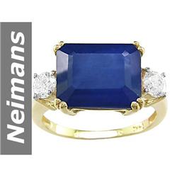 6.50 ct Sapphire & Diamond Ring 14kt Gold