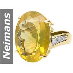 11.94 ct Fire Opal & Diamond Ring 14kt Gold