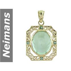 15.64 ct Green Amethyst Pendant 14kt Gold