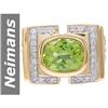 Image 1 : 4.30 ct Peridot & Diamond Gents Ring 14kt Gold