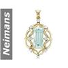 Image 1 : 11.55 ct Aquamarine & Diamond Pendant 14kt Gold