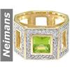 Image 1 : 1.61 ct Peridot & Diamond Gents Ring 14kt Gold