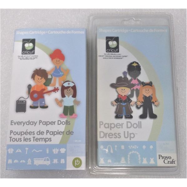 TWO Cricut Cartridges Everyday Paper Dolls and Paper Doll Dress Up
