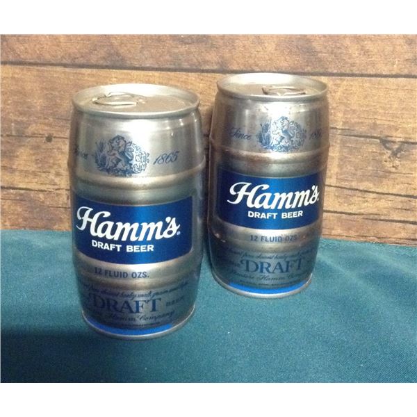 Two Vintage Beer Cans, FULL, Hamms
