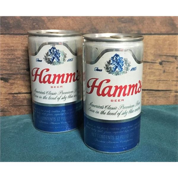 Two Vintage Beer Cans, Hamms, FULL