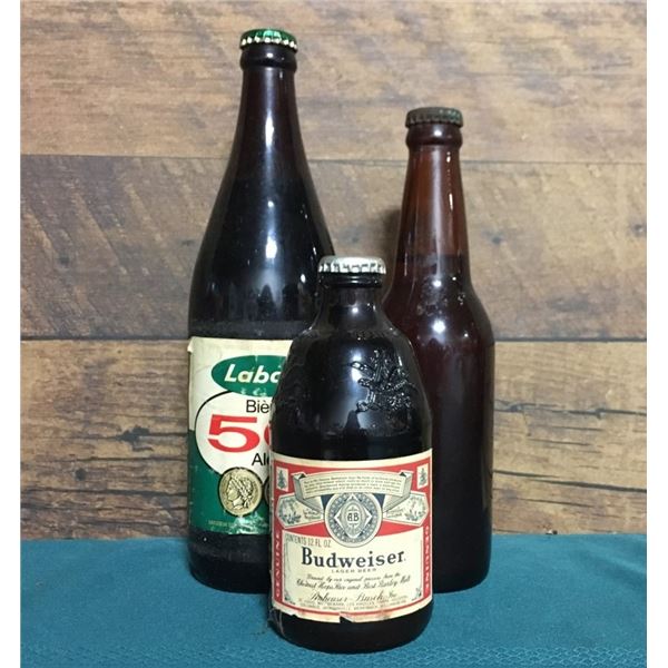 Three Vintage Beer Bottles, FULL