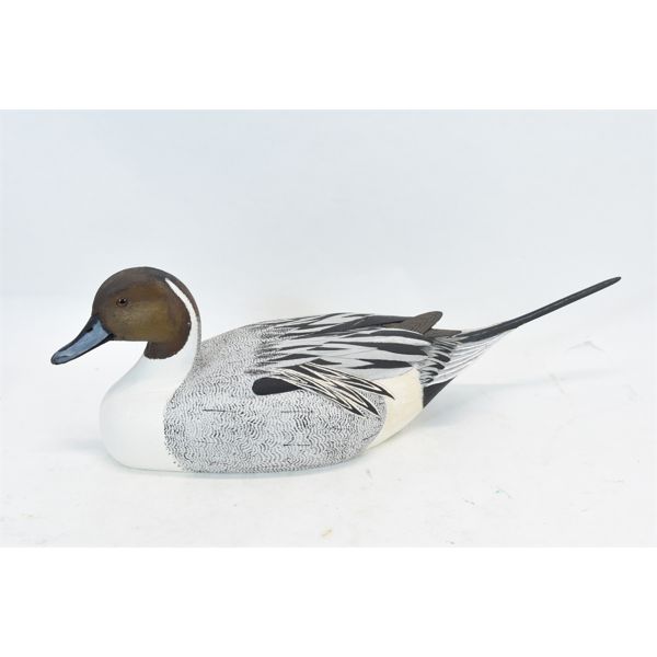 Wood Carving Northern Pintail Duck Male 21.5" x 7" Bev Kett 1979