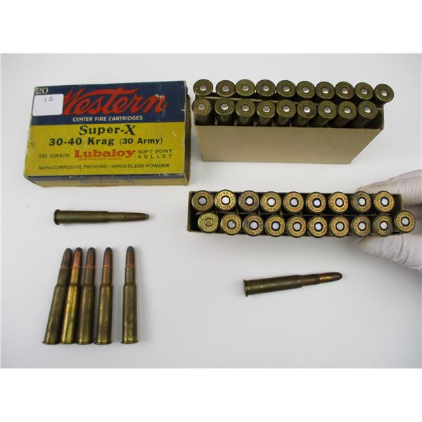 ASSORTED COLLECTIBLE 30-40 KRAG AMMO
