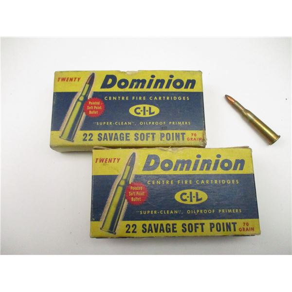 DOMINION .22 SAV COLLECTIBLE AMMO LOT