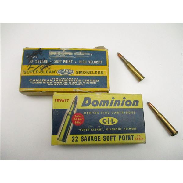 DOMINION .22 SAV COLLECTIBLE AMMO LOT