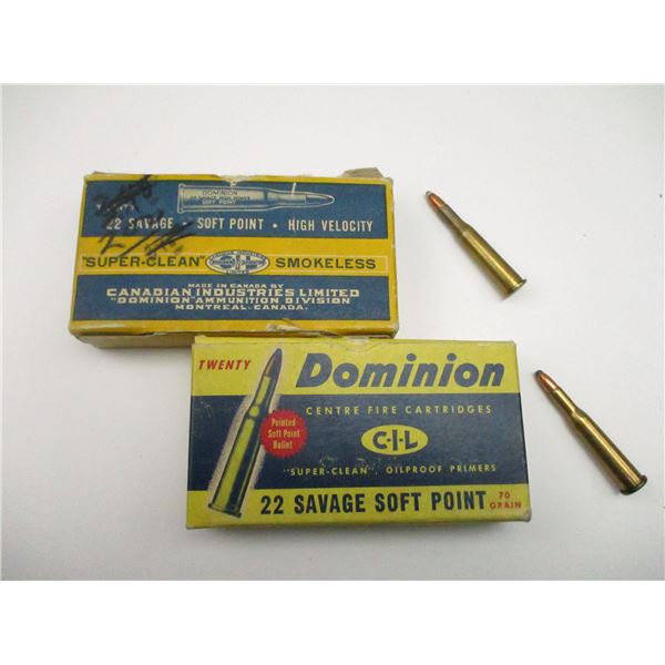 DOMINION .22 SAV COLLECTIBLE AMMO LOT