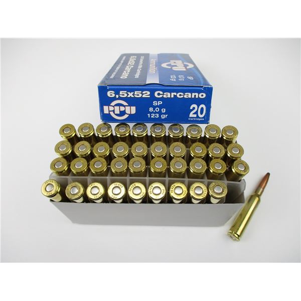 PPU 6.5X52 CARCANO AMMO