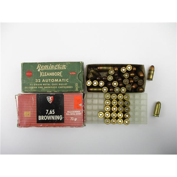 ASSORTED .32 AUTO/7.65 BROWNING AMMO