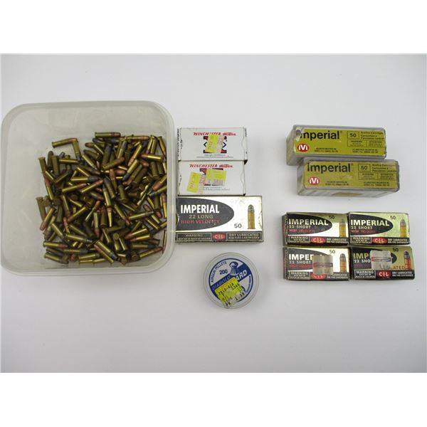 ASSORTED .22 AND PELLETS AMMO LOT