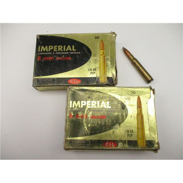IMPERIAL 8MM MAUSER AMMO LOT