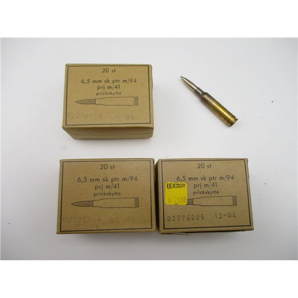 SWEDISH 6.5X55MM AMMO LOT
