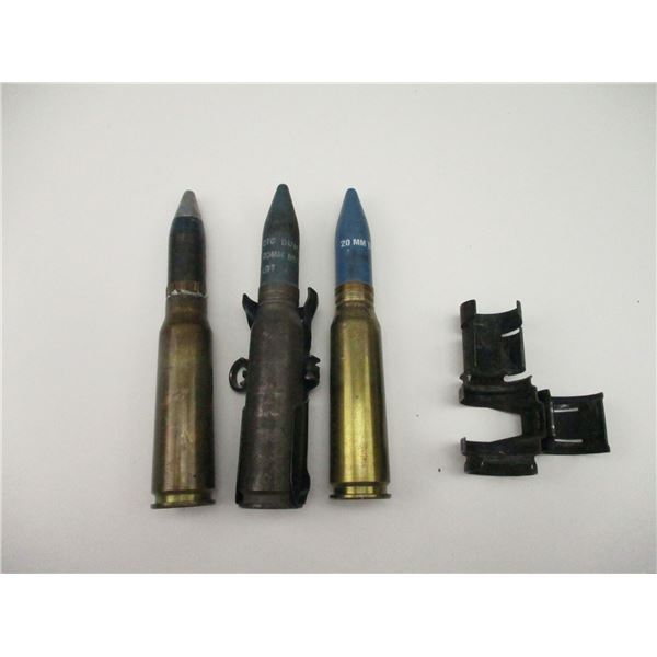 ASSORTED 20MM CANNON ROUNDS LOT
