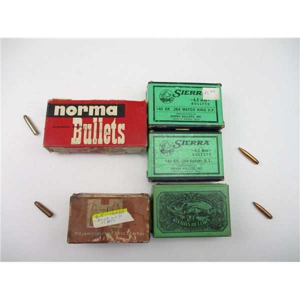 ASSORTED 6.5MM BULLETS LOT