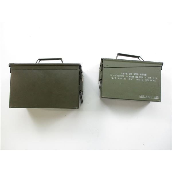 GREEN METAL AMMO TINS