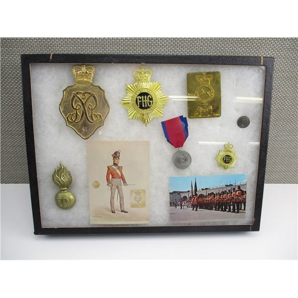 DISPLAY CASE WITH ASSORTED MILITARIA