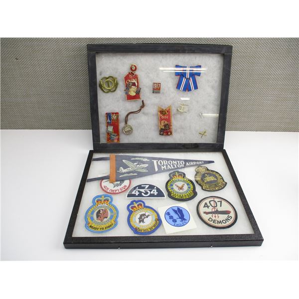 FRAMED RUSSIAN/CANADIAN BADGES LOT