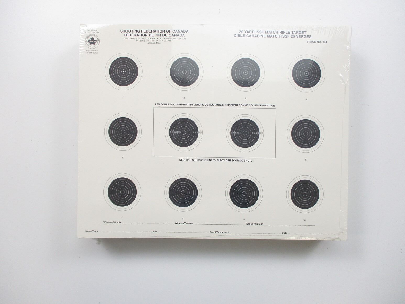 20 YARD ISSF MATCH RIFLE TARGETS