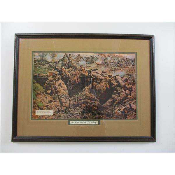 THE CANADIANS AT YPRES FRAMED PRINT