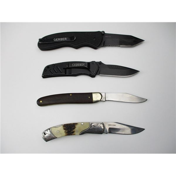 ASSORTED GERBER FOLDING KNIVES